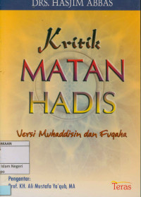 Image of Kritik matan hadis : Versi muhaddisin dan fuqaha