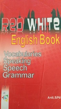 Image of Red White English Book : Vocabularies, speaking, speech, grammar